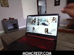 Momcreep - Milf Stepmom Krissy Lynn Craves Big Cock from Stepson. She Gets Taboo Fucked Hard Until Creampie in Her Horny Pussy. Boobs Bounce as He Pounds Away.
