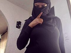 arab milf in niqab explores webcam self-pleasure with intense results