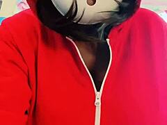 In a whimsical twist, Shyguy suddenly grew big massive boobs. The cute nerd explored self sucking his huge saggy tits curiously.