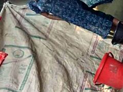 Suggestive Village Girl Bathing in Rural Country Ranch Setting