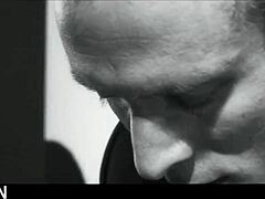 Two voluptuous blonde milfs engage in a sensual romantic threesome with intense fucking and licking