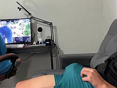 risky handjob from latina brunette amateur with natural small tits in hardcore brazilian femdom style