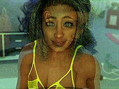 keyana holds back her orgasm while taking a monster cock in doggystyle with her big tits and ass bouncing in milf toy game