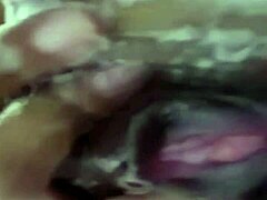 Pretty wife enjoys shower sex with friend via video call featuring intense pussy licking and handjob orgasm