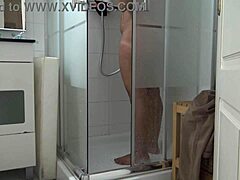 Why are you spying on me in the shower, stepson? Jerking off to your stepmom's naked body like that?