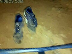 heart pounding as horny camper rides cock wildly on dirt outdoors