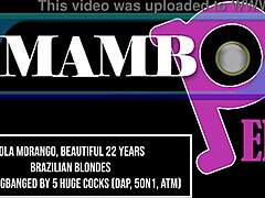 Lola Morango's blonde brazilian ass takes 5 huge cocks dap anal gangbang atm