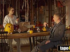 Halloween Hookup! Tattooed Latina Takes Massive Cock Hardcore Thrill