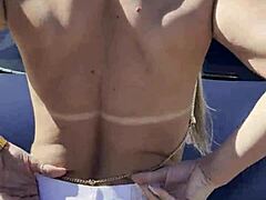 Blonde bombshell rides double penetration in USA style