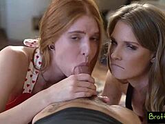 Redhead stepsis tempts with Valentine's cookie and forbidden desires