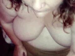 Step mommy strokes and sucks until cum blasts her face