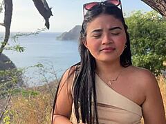 cute latina teen tourist cheats on husband with stranger's monster cock for cash and cum