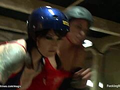 Lesbians Fist Deep Then Machine Fuck to Squirting Climax