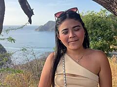 cute latina teen tourist cheats on husband with stranger's monster cock for cash and cum