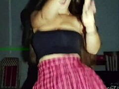 who wouldn't explode watching this busty brunette's huge natural tits bounce