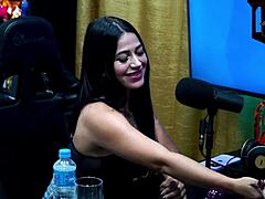 Young Brazilian Luuh Barbosa strips down during intriguing podcast interview with Ruan