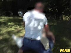 fake taxi heats up with cherry kiss and public agent in outdoor anal threesome doggystyle