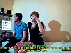 step cousin poses sexy in red lingerie then sucks cock and takes pussy pounding on bed