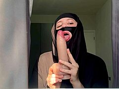 yo slutty muslim teacher 😍 deepthroating like a pro choking on that dick till she gags hard 🔥