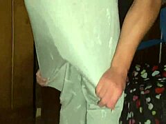 Wife's shaved pussy takes public outdoor creampie bent over monster cock hardcore pounding