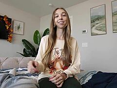 little step sis breezy bri shows she's thankful with wet pussy teasing and deepthroat