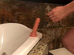 Big ass amateur solo dildo ride caught on hidden cam