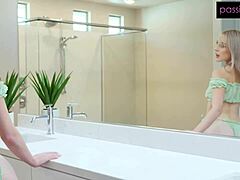 Jaime Jett's petite pussy stuffed with lucky Irish big cock creampie