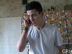 What happens when perverted spectacled lad holds her hand tight?