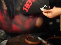 Sexy Big Ass Brunette Bombshell Dances Wild at Night Club