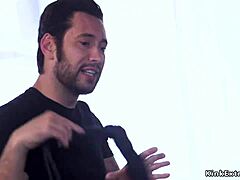 dude roughly anal fucks tied up busty milf with whipping bondage deepthroat gagging