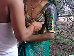 sexy chubby santhali bhabhi's hairy pussy pounded outdoors at wild party