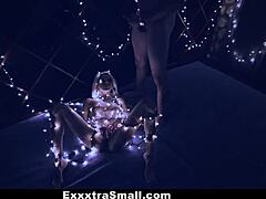 omg petite emma hix rides huge cock doggystyle on christmas! who wouldn't? 🍆💦