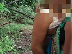 sexy chubby santhali bhabhi's hairy pussy pounded outdoors at wild party