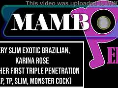 Exotic slim Brazilian Karina Rose takes triple DAP TP anal on monster cocks 😱🍑