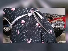 Maid cleans house panty-free to tempt hard pounding