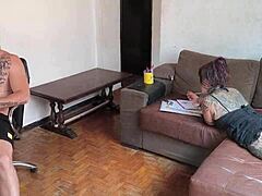 safada's big ass distracts from game so i bareback her wet pussy hard