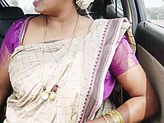 saree indian aunty's big boobs bounce during son-in-law fuck with telugu dirty talk