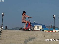 i ride naked in public flashing my naughty milf body outdoors