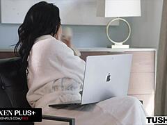 Anissa Kate curvy milf gets anal hungry massage with deepthroat titty fuck gaping