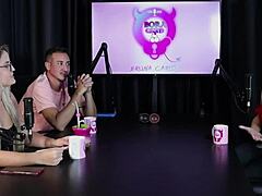 Charllottye sheer red starts as escort filming with women in bdsm lingerie group glamour