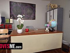 damn this freak teacher demands threesome with step-sibs now