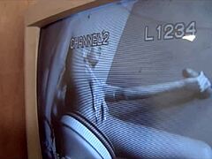 beautiful riley gulps thick cum from gloryhole wall cock