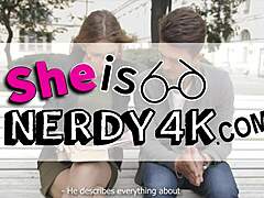 Cum blasts stylish nerd glasses in wild cowgirl ride full scene!