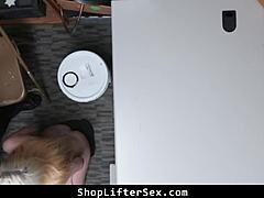 Cop pulls teen shoplifter's panties from bag and punishes her hard