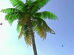 slutty cass rides cock hard on beach in hq 3d hentai anime