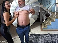 isa moura meets bruno for first steamy bathroom lick in mansion