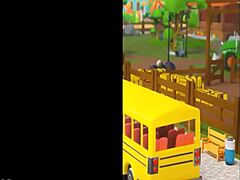 bbw bus driver drops to knees sucking fat young cock on public bus ride