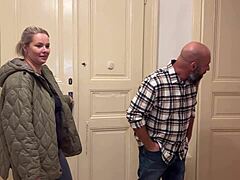 wanna see busty blonde milf's wet pussy licked then deepthroated by old neighbor's big cock?