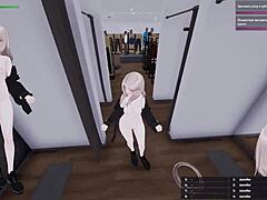 Naked Teen Emerges From Fitting Room Seducing Old Man With Her Irresistible Young Body