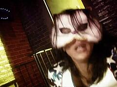 lezley zen hints at her shaved pussy temptations